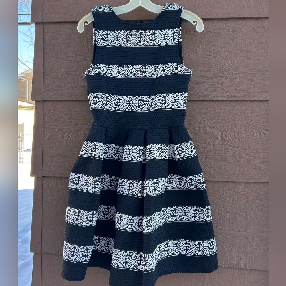 Chic Black and White Striped Dress